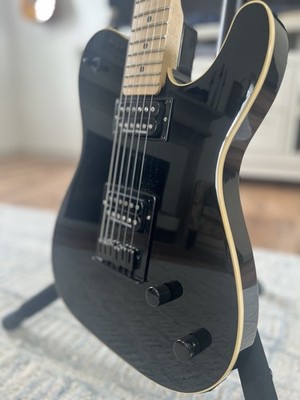 Custom Telecaster Black With Cream Binding Humbuckers Maple Neck Coil Tap