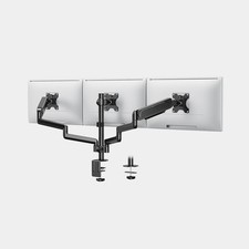 Gas Triple Monitor Arm for 17–27" Screens, Adjustable Desk Mount, 7kg Load