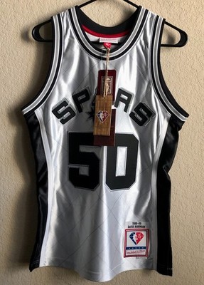 MITCHELL & NESS DAVID ROBINSON SPURS 75TH PLATINUM SWINGMAN 98'99 JERSEY Mens XL