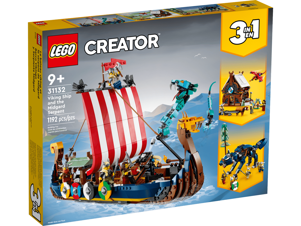 Lego Creator 3 in 1 Viking Ship and the Midgard Serpent 31132 New Sealed 2022