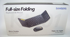 Samsers Full Size Folding Keyboard  Mouse Bluetooth Keyboard Combo, Black