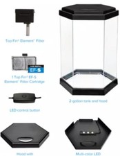 Hexagon Aquarium Kit with Hood, Filter, Multi-Color LED 2 gal.