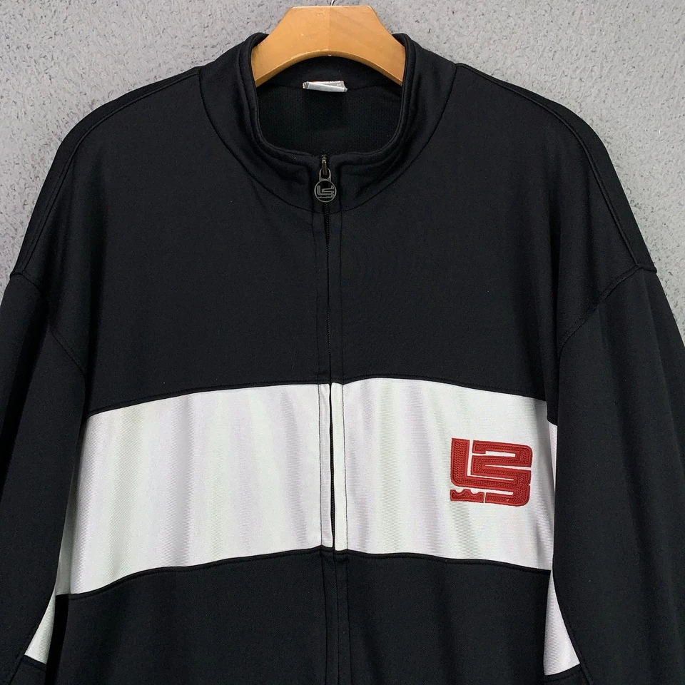 Chaqueta De Colección Nike LeBron James Para Hombres XL Negra Blanca LS Pista FitDry Baloncesto Foto 2 de 4