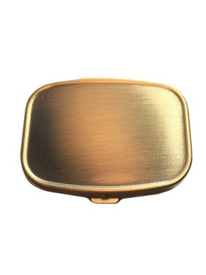 Brass Rectangular Pill Box Case with Divider   2 1 Count (Pack of 1), Gold