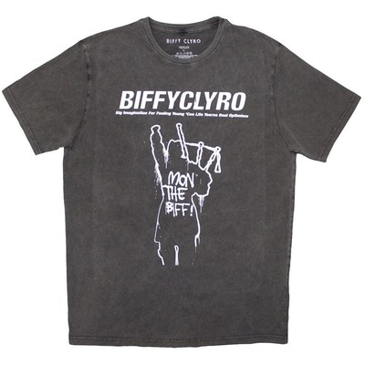 Men's Biffy Clyro Big Imagination Stone Wash T-shirt Large Charcoal Grey