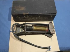 Kismet Junior automotive foot pump and original box circa 1920's