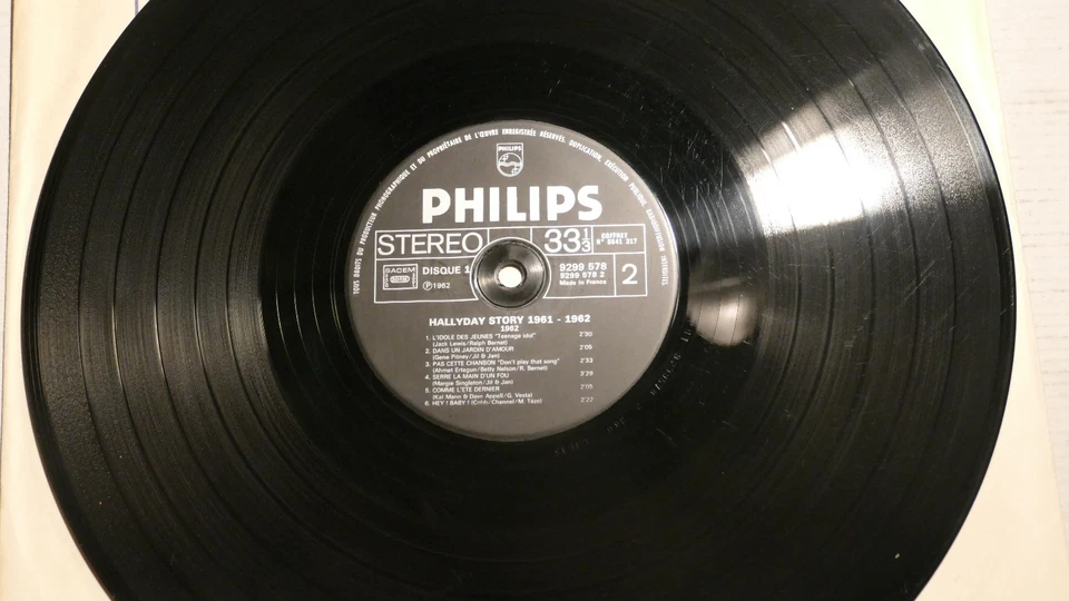 VINYLE 33 TOUR LP "1961 - 1962 JOHNNY HALLYDAY N°1 EDIT PHILIPS VG ++/ VG++ - Photo 4/4