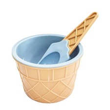 Ice Cream Cup with Scoop Reusable Sundae Cups Molded for Pretend Play