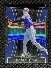 2025 Leaf Metal Jared Thomas /49 Blue Prismatic #97 Colorado Rockies