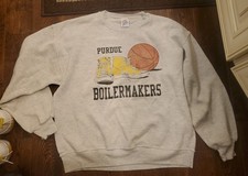 AMAZING VINTAGE JERZEES PURDUE BOILERMAKERS BASKETBALL SWEATSHIRT MEN'S SZ LARGE