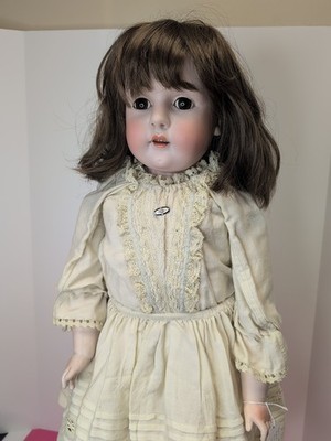 30'' Antique German Kestner 154 DEP 12 Bisque Doll Leather Body SL BR Eye Sc5