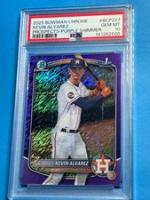 Kevin Alvarez 2025 Bowman Chrome Prospects Purple Shimmer Refractor #/250 PSA 10