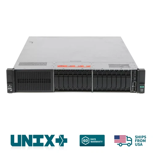 HP DL380 Gen10 16 SFF (8x NVMe) 2x Gold 6130 2.1GHz = 32 Cores 64GB P840 RAID