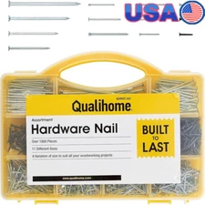 Top Quality Nail Assortment Kit 1800 Multipurpose Nails Sturdy Organized Box New