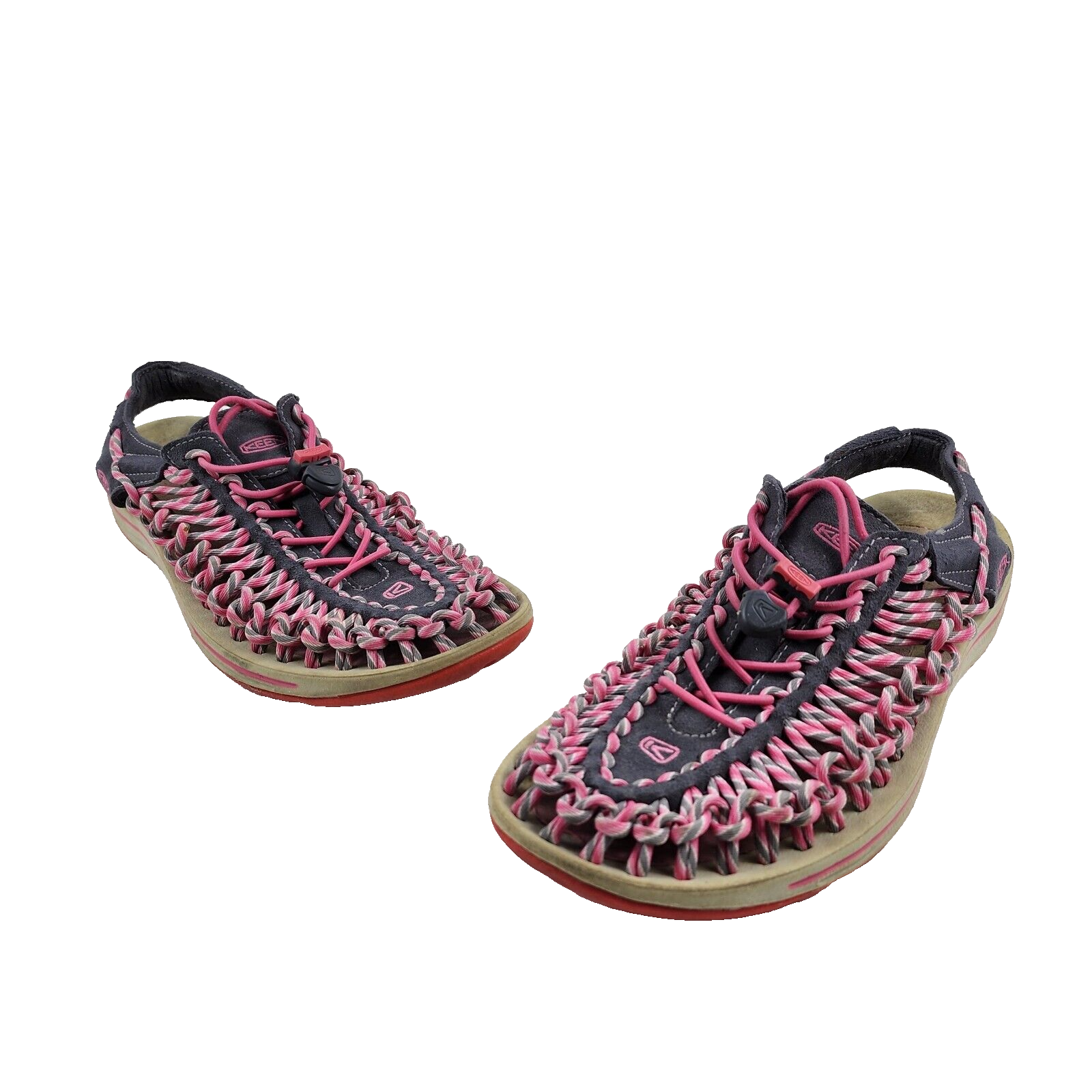 Sandalo da donna taglia 10 US KEEN Uneek in tessuto con cordoncino per esterni rosa grigio