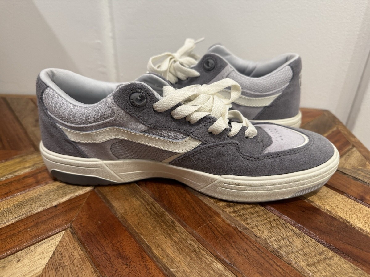 VANS★ROWAN★兼用★CANVAS WHITE/GREY New Vans Rowan 2 Grey/White Sneakers Low-Top Skate Shoes