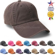 Cotton Baseball Cap Washed Solid Adjustable Dad Hat Womens Mens Visor Hats