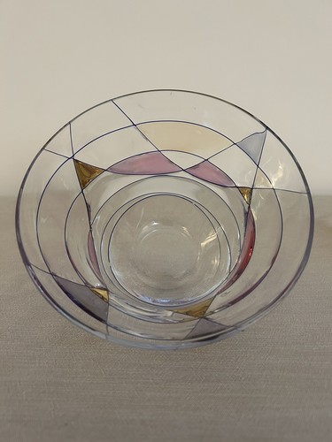Artland Helios Bowl Mosaic Stained Glass Design Ice Bowl Fostoria Galleria Match - Picture 2 of 14