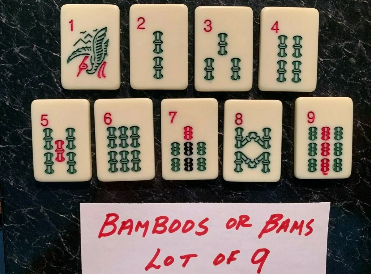 MAH JONG BAMBOOS or BAM Tiles LOT OF 9 2011 PAVILION by TOYS R US Free Ship