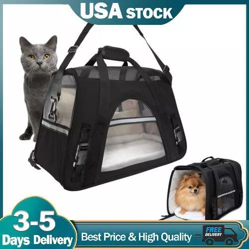 Pet Dog /Small Cat Carrier Soft Sided Comfort Bag Travel Case