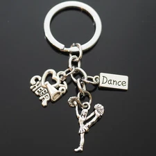 Cheerleader Keychain Love To Cheer Heart Dance Key Chain Cheerleading Charms