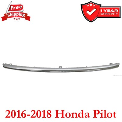 Front Bumper Face Bar Trim Molding Step Pad For 2016-2018 Honda Pilot Chrome