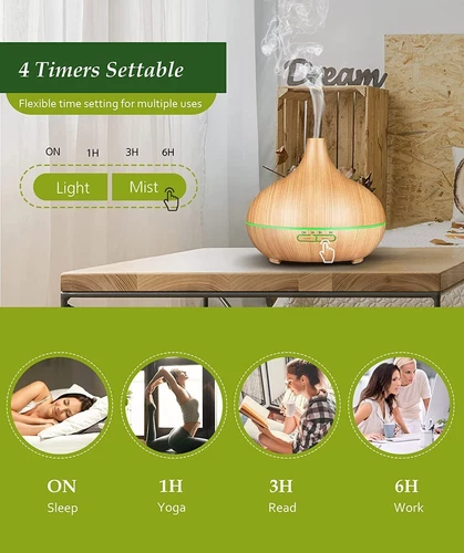 550ml Essential Oil Diffuser Aromatherapy Ultrasonic Cool Mist Humidifier Home - Picture 6 of 24