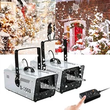 2Pcs 1500W Snow Machine Snowflake Maker Machine Stage DJ Flake Effect w/Remote