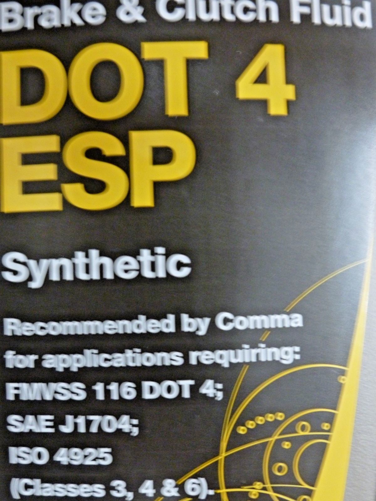 COMMA BRAKE & CLUTCH FLUID DOT 4 ESP SYNTHETIC 1 LITRE eBay