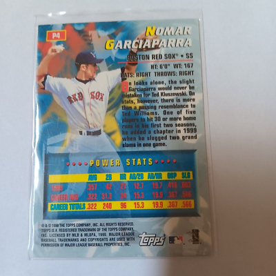 2000 Topps - Power Players⚾ #P4 Nomar Garciaparra - Boston Red 