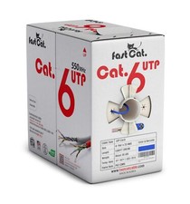 fast Cat. Cat 6 Ethernet Cable 1000ft Blue - 23 AWG, CMR, Insulated Solid B...