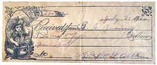 1906 Illustrated Receipt $200 Transaction – E.H. Burnside Ephemera