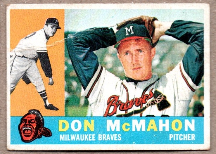 Venezuelan Topps 1960 Don McMahon #189 Milwaukee Braves Printed in Venezuela