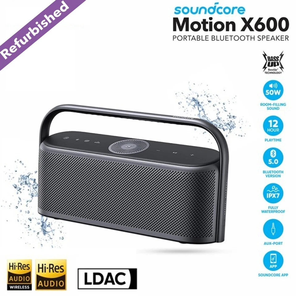 Altavoz Portátil Soundcore Motion X600 Alta Resolución Audio Espacial Impermeable 50W|Reacondicionado