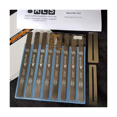 ALS Guitar Nut File Set 8-Piece 10-56 with Instructions (Bonus Fingerboard Gu...
