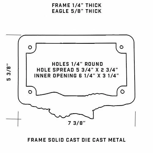 Marco de matrícula de motocicleta Chrome Eagle + kit de pernos de etiqueta | LOGO DE ESTRELLA DEL EJÉRCITO DE EE. UU. Foto 3 de 4