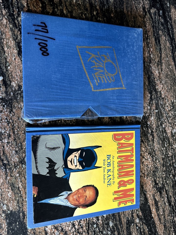 BATMAN & ME SLIPCASED HARDCOVER Book & SIGNED BATMAN SKETCH BY BOB KANE #77/1000 Comic Art