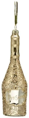 FESTIVE PRODUCTIONS Gold Prosecco Bottle bauble christmas tree decorations