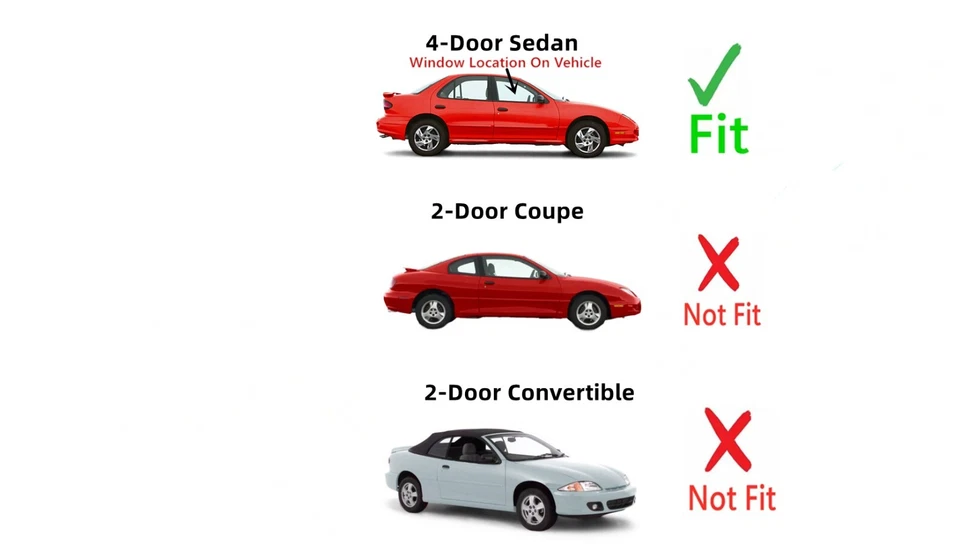 Se adapta a Pontiac Sunfire 1995-2002 sedán de 4 puertas pasajero puerta delantera derecha ventana vidrio Foto 3 de 4