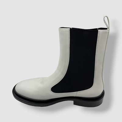 $1190 Jil Sander Women's White Leather Chelsea Boot Shoes Size 39