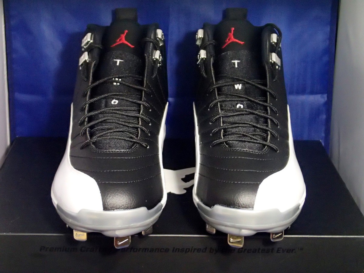 Nike Air Jordan XII 12 Retro Metal Baseball Cleats Black SZ