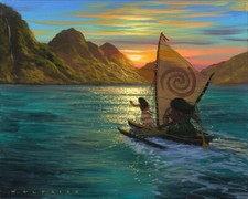 Moana Walt Disney Fine Art Walfrido Garcia Ltd Ed TOC Print Sailing Into the Sun