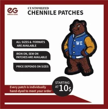 Custom Chenille Patches , Iron On / Sew On Patches, Unique jacket Patches