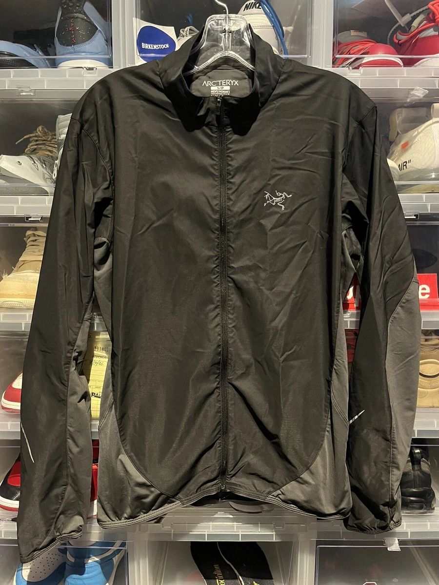 Arcteryx Endorphin Running Jacket Black Gray Lightweight Track