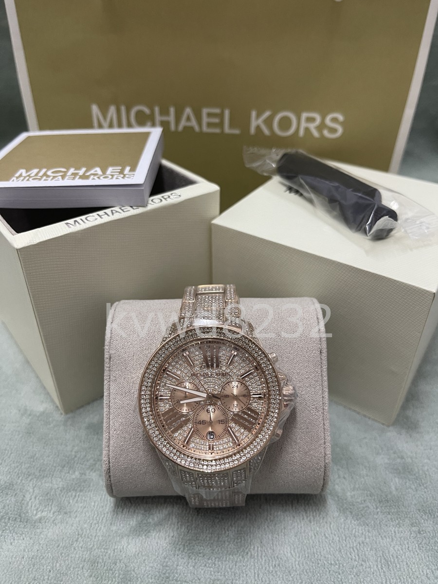 Michael Kors MK6452 Wren Rose Gold Pave Glitz Stainless