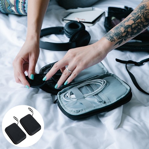 2 Pcs Hard Drive Storage Bag Travel Cable Organizer Electronics Organiser - Afbeelding 2 van 12