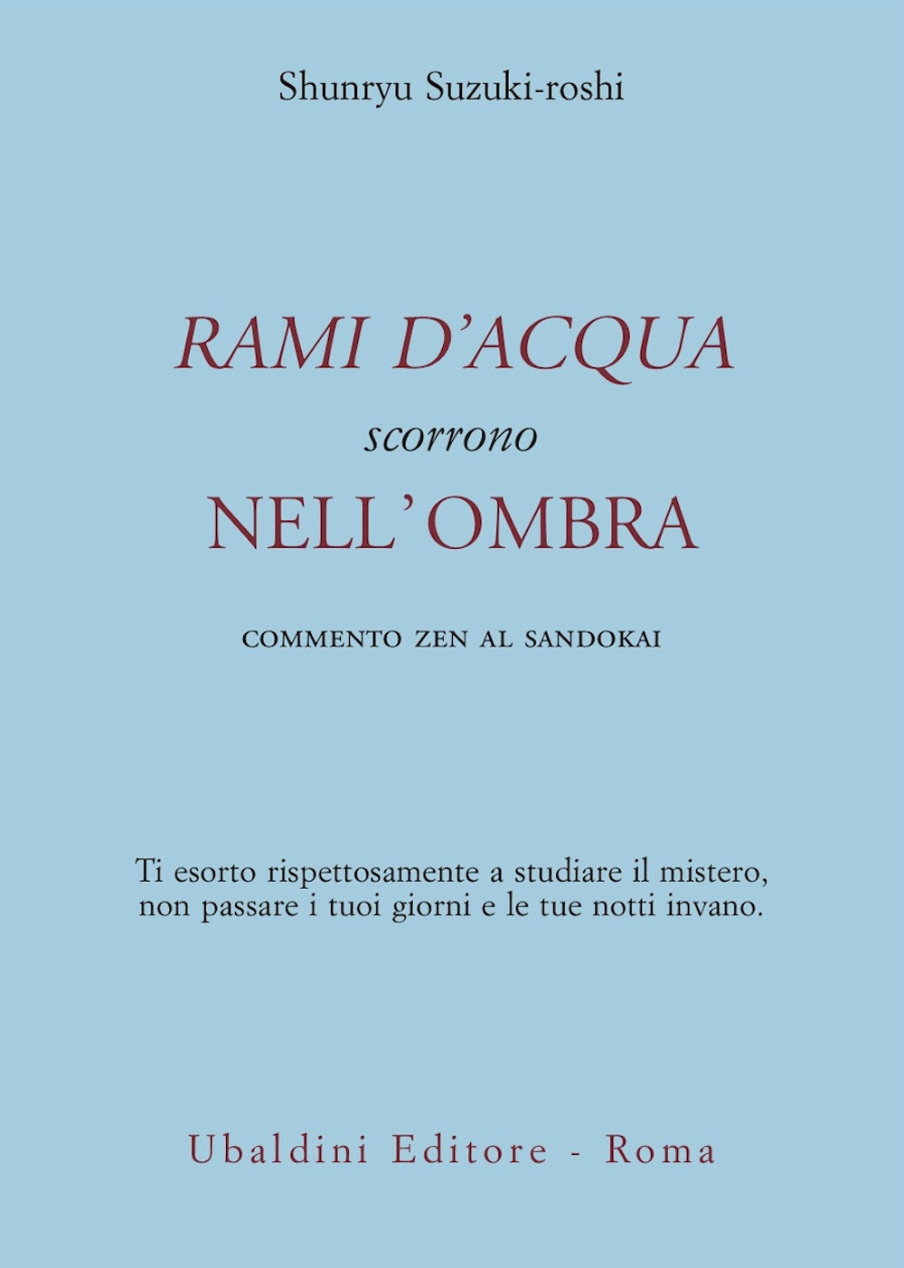 Rami d'acqua scorrono nell'ombra. Commento zen al Sandokai - Suzuki-Roshi ...