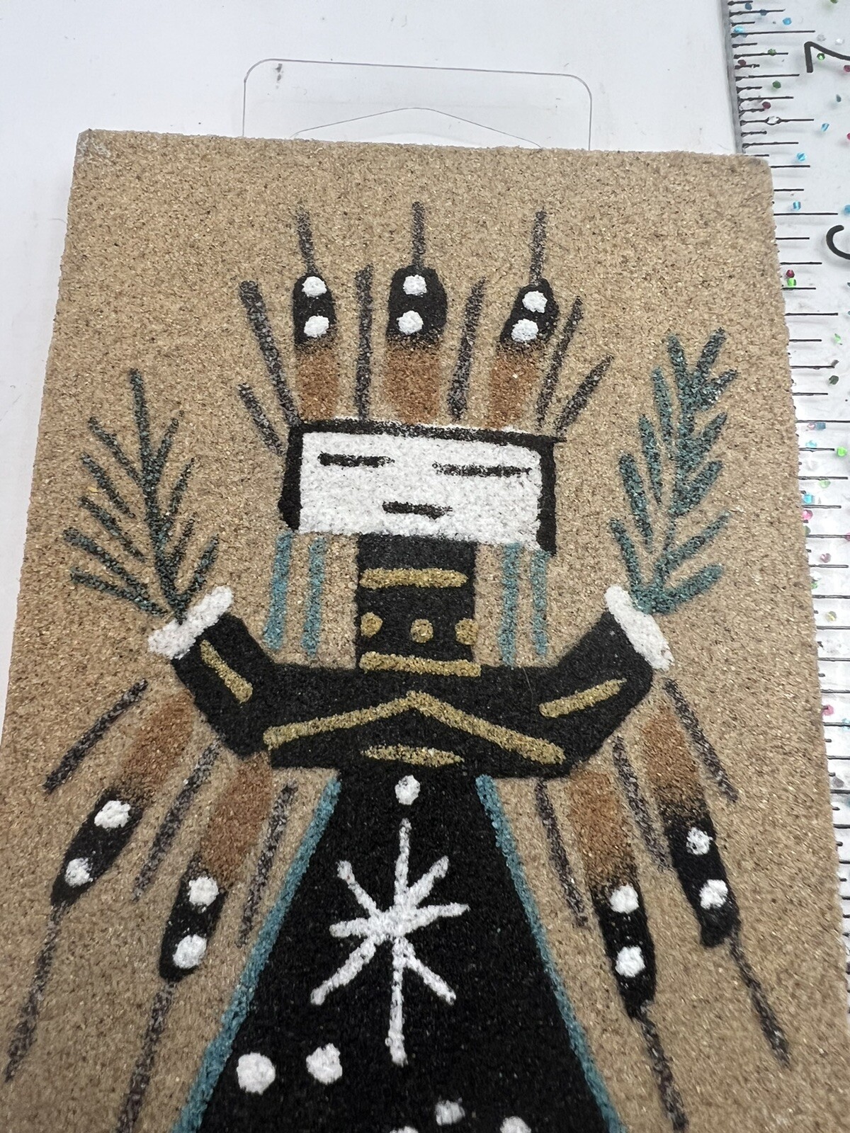 Sand Painting American Navajo SignedIndian Wall Art Ceremonial Symbol