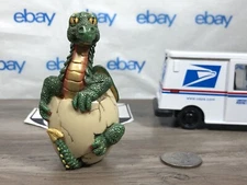DRAGON EGG art statue vintage 1997 adams apple baby hatch animal green wyrm