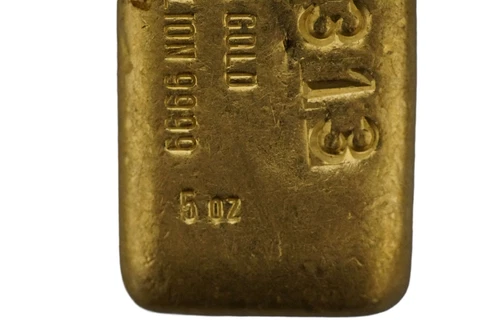 Harrington 5oz 9999 Fine Gold Vintage Poured Bullion Bar - Picture 3 of 5